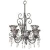 Accent Plus Smoked Glass Six-Candle Chandelier