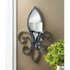 Accent Plus Fleur de Lis Metal Candle Sconce with Mirror