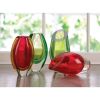 Accent Plus Angled Top Cut Glass Vase - Red