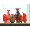 Accent Plus Angled Top Cut Glass Vase - Red