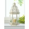 Accent Plus Vintage-Look White Candle Lantern - 12 inches