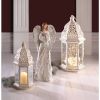 Accent Plus Vintage-Look White Candle Lantern - 12 inches