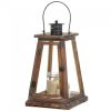 Accent Plus Pyramid Style Wood Candle Lantern - 17 inches