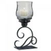 Accent Plus Smoked Glass Flourish Candle Holder