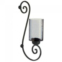 Accent Plus Smoked Glass Candle Sconce