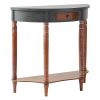 Accent Plus Vintage-Look Half-Moon Wood Hall Table