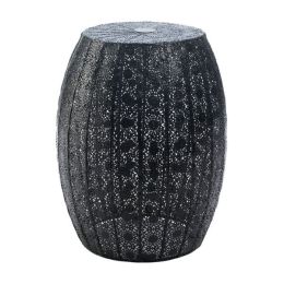 Accent Plus Lacy Black Metal Stool or Plant Stand