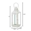 Accent Plus Distressed White Metal Candle Lantern - 12 inches