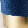 Accent Plus Vanity Stool with Gold Base - Navy Blue