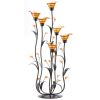 Accent Plus Calla Lily Candleholder with Amber Glass