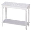 Accent Plus Distressed Look White Carved-Top Table