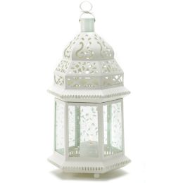 Accent Plus Vine Patterned Glass Garden Lantern - 15 inches