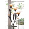 Accent Plus Three-Blossom Amber Lily Candle Holder