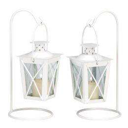 Accent Plus Mini Railroad-Style Candle Lantern Pair