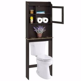 Modern Over The Toilet Space Saver Organization Wood Storage Cabinet for Home; Bathroom