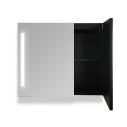 30x26 inch Black LED Mirror Medicine Cabinet Surface;  Defogger;  Anti-Fog; Dimmable Lights Brightness Memory