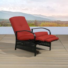 Outdoor Reclining Lounge Chair Automatic Adjustable Patio Lounge Sofa with Comfortable Cushion