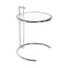 Modern Tempered Glass Coffee Table with Stainless Steel Base