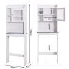 Modern Over The Toilet Space Saver Organization Wood Storage Cabinet for Home, Bathroom -White