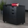 Halifax Wide Storage Cabinet, 2-Drawer, Filing Cabinet, Black