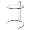 Modern Tempered Glass Coffee Table with Stainless Steel Base