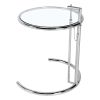 Modern Tempered Glass Coffee Table with Stainless Steel Base