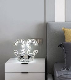 Simple Modern Warm Bedside Nordic Crystal Table Lamp (Style: Double C)