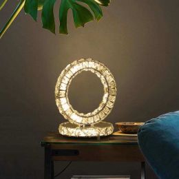 Simple Modern Warm Bedside Nordic Crystal Table Lamp (Style: Round)