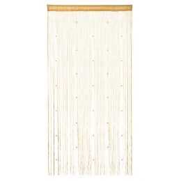 Crystal Beaded String Door Curtain Beads Room Divider Fringe Window Panel Drapes (Color: Beige)