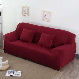 21 Colors For Choice Solid Color Sofa Cover Stretch Seat Couch Covers (Color: Auburn)