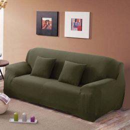 21 Colors For Choice Solid Color Sofa Cover Stretch Seat Couch Covers (Color: Army Green)