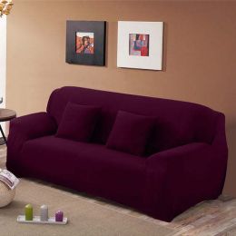 21 Colors For Choice Solid Color Sofa Cover Stretch Seat Couch Covers (Color: Purple)