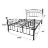 Bed Frame with Headboard and Footboard Metal Platform Bed Frame Queen Size No Box Spring Needed;  Twin Black